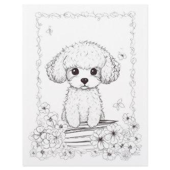 Kids coloring - Poodle and Robot  Letterhead