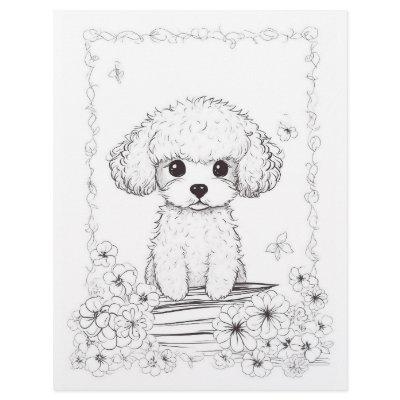 Kids coloring - Poodle and Robot  Letterhead
