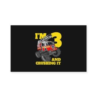 Kids Fire Truck 3rd Birthday Boy Toddler