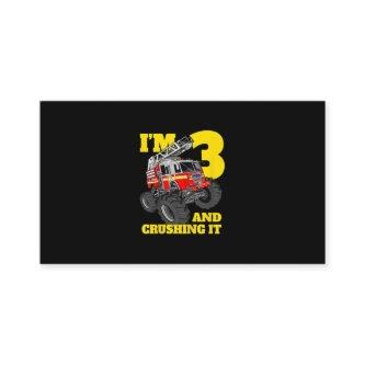 Kids Fire Truck 3rd Birthday Boy Toddler