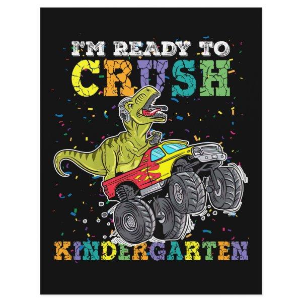 Kids I'm Ready To Crush Kindergarten Monster Truck Letterhead