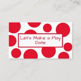 Kid's Play Date Red Polka Dot
