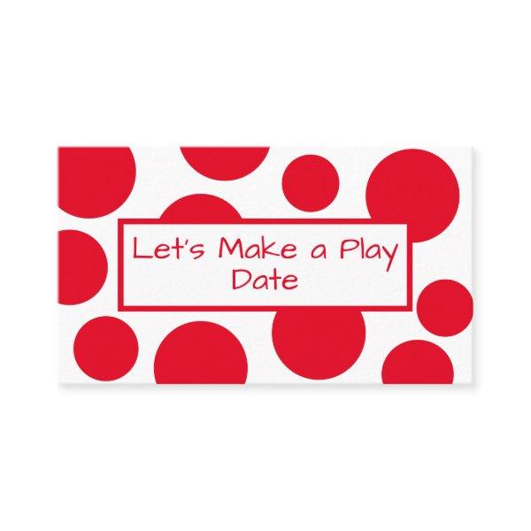 Kid's Play Date Red Polka Dot