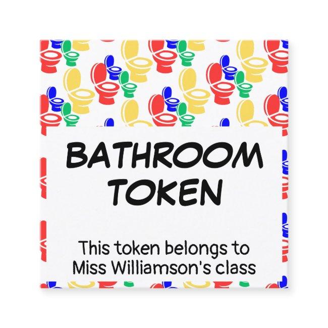 Kindergarten Elementary BATHROOM TOKEN Card