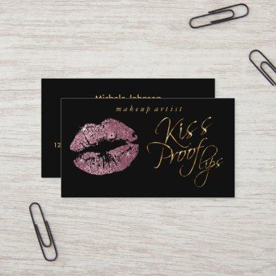 Kiss Proof Lips - Rose Glitter and Elegant Gold