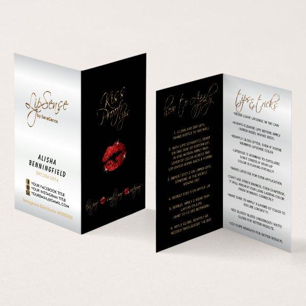 Kiss Proof Red Lips and Black Instructions