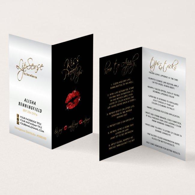 Kiss Proof Red Lips and Black Instructions