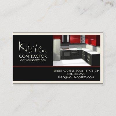 Kitchen Contractor Cabinetry White Black Card