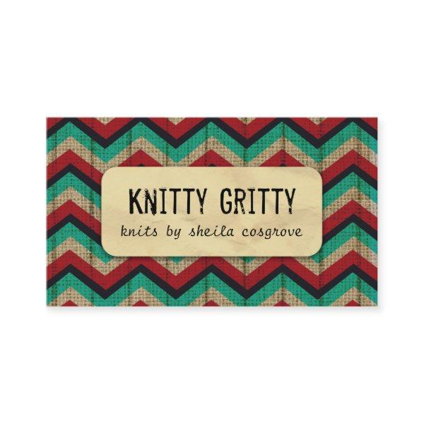 Kitting Crochet Chevron Red Teal