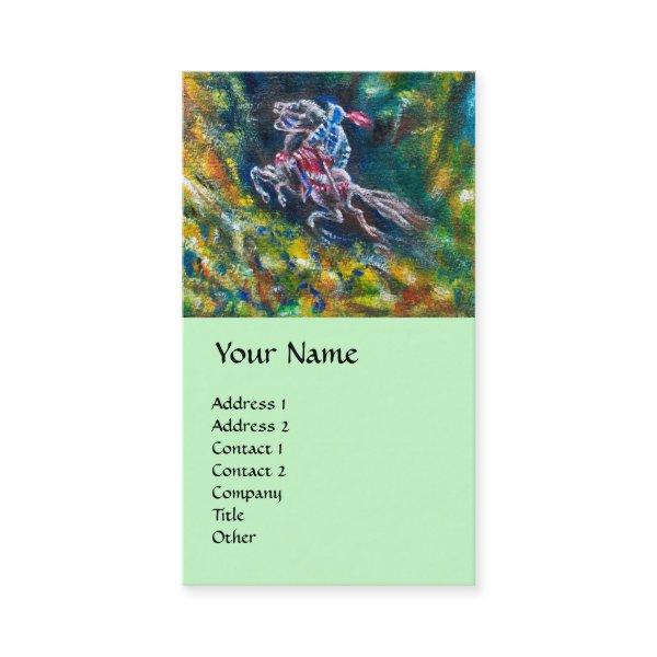 KNIGHT LANCELOT ,HORSE RIDING IN GREEN FOREST