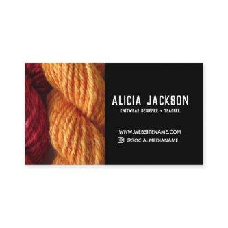 Knitting Red Orange Black Yarn Personalized