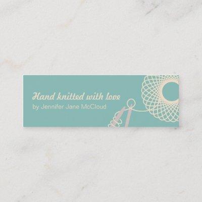 Knitting teal cream skinny business / sale cards