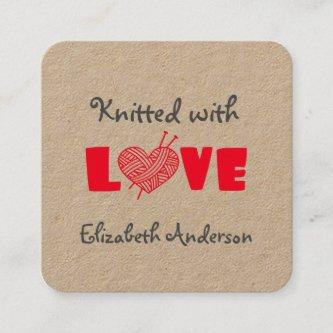 Knitting with love by Custom Name Square