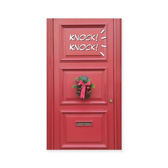 Knocking on red door comic funny attention opener