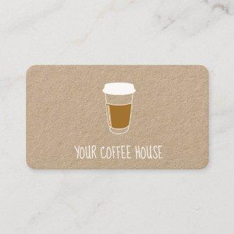 Kraft Editable Coffee Stamp loyalty card