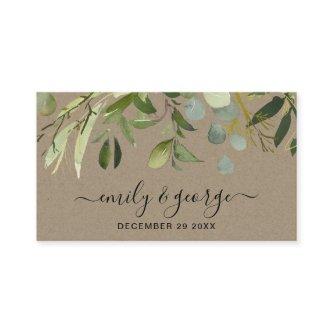 KRAFT GREEN FOLIAGE WATERCOLOR WEDDING WEBSITE