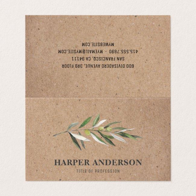 Kraft Modern Minimal Green Olive Tree Professional
