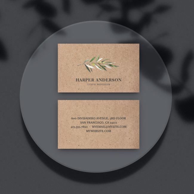 Kraft Modern Minimal Green Olive Tree Professional