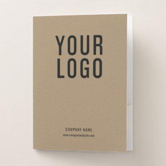 Kraft Paper Business Logo Card Slot Pocket Folder