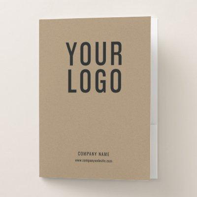 Kraft Paper Business Logo Card Slot Pocket Folder