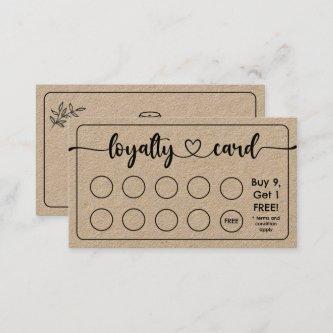 Kraft Paper Café Coffee Shop Add Your Logo Loyalty Card