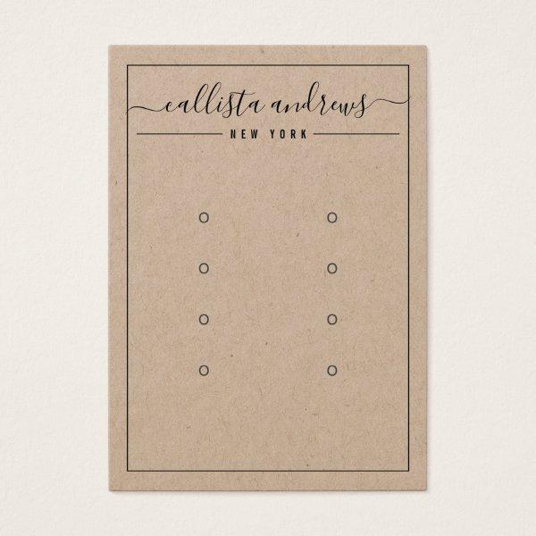 Kraft Paper Cursive Multiple Earring Display Card