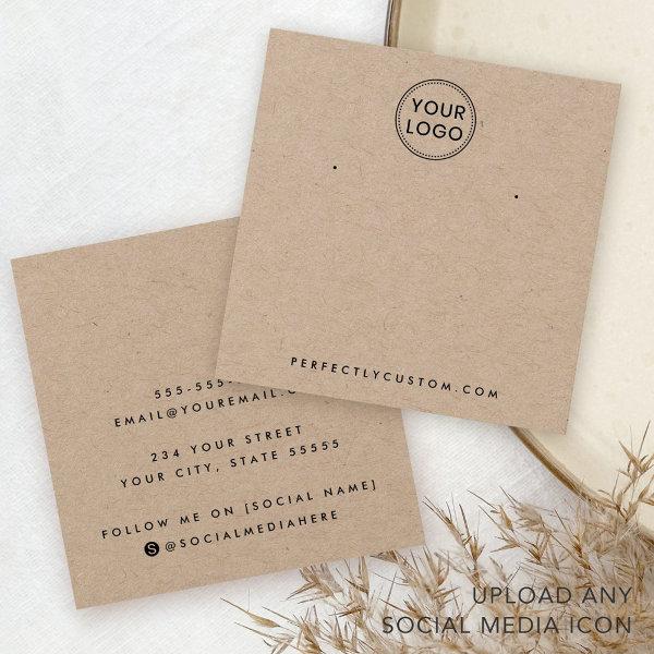 Kraft paper custom logo earring display card