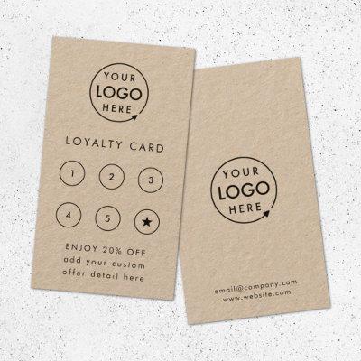 Kraft Rustic Logo | Modern Minimalist Business Loyalty Card