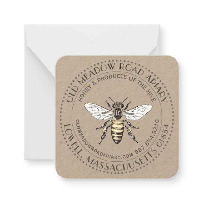 Kraft Vintage Bee Honey Jar Tag or