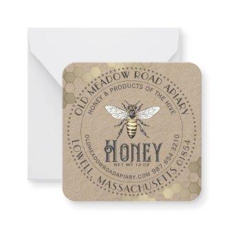 Kraft Vintage Bee Honey Jar Tag or