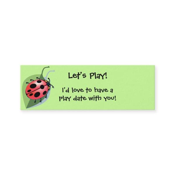 KRW Custom Lady Bug Play Date Card