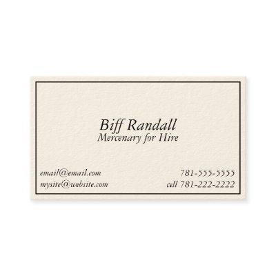 KRW Novelty Joke Mercenary for Hire Bus Card