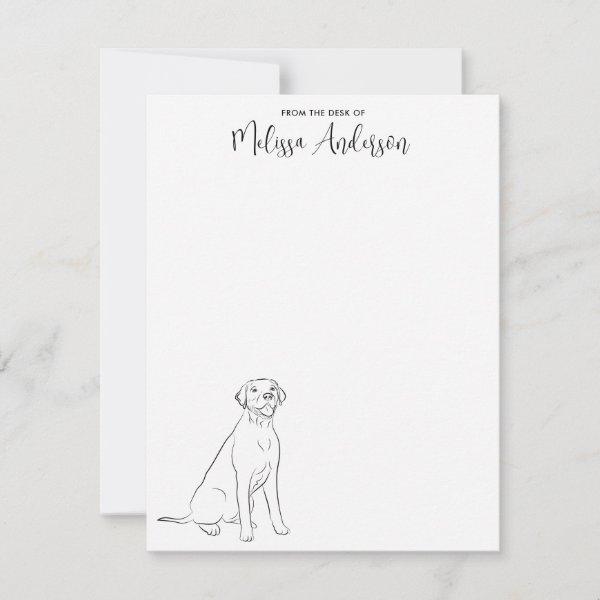 Labrador Retriever Dog Simple Modern Personalized Note Card