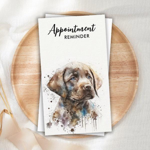 Labrador Retriever Dog Walker Pet Sitter Puppy Appointment Card