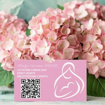 Lactation Consultant QR Code Pink Breastfeeding