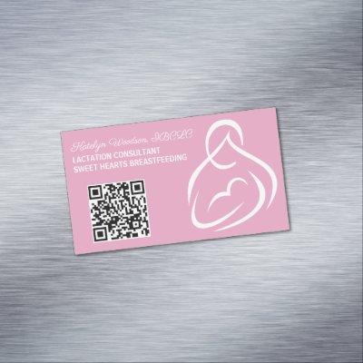 Lactation Consultant QR Code Pink Breastfeeding   Magnet