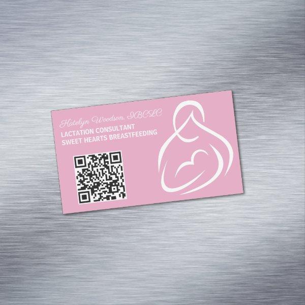 Lactation Consultant QR Code Pink Breastfeeding   Magnet