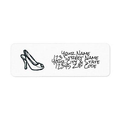 Ladies high heel shoe custom return address Label