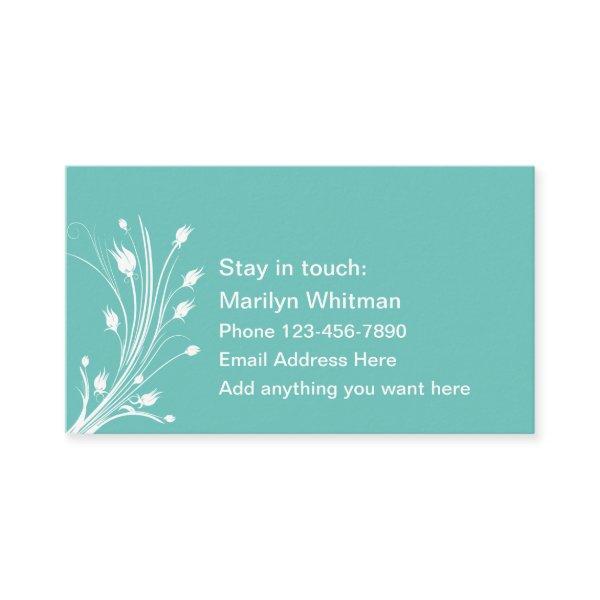 Ladies Personal Contact Cards