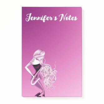 Lady Saxophonist Musician Pink Post-it Notes