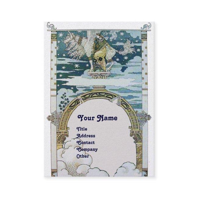 LADY WITH UNICORN ,blue white pearl paper