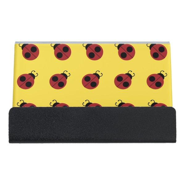Ladybug 60s retro cool red yellow desk  holder