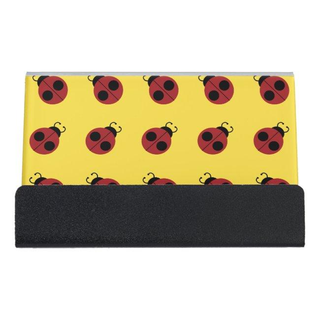 Ladybug 60s retro cool red yellow desk holder