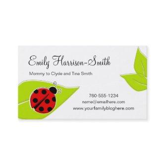 Ladybug Play Date Cards, Horizontal Calling Card