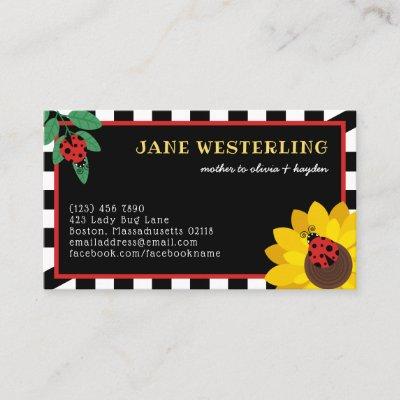 Ladybugs & Sunflower Mom Calling Card