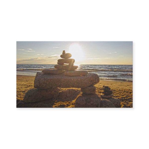 Lake Michigan Beach Rocks Stacked