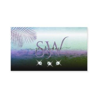 Landscape Watercolors Sparkling Diamonds Initials