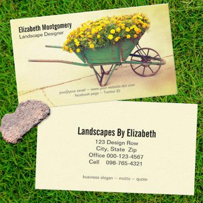 Landscaper Vintage Wheelbarrow Marigold Flowers