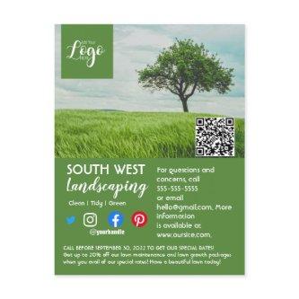 landscaping gardener tree surgeon arborist   flyer postcard