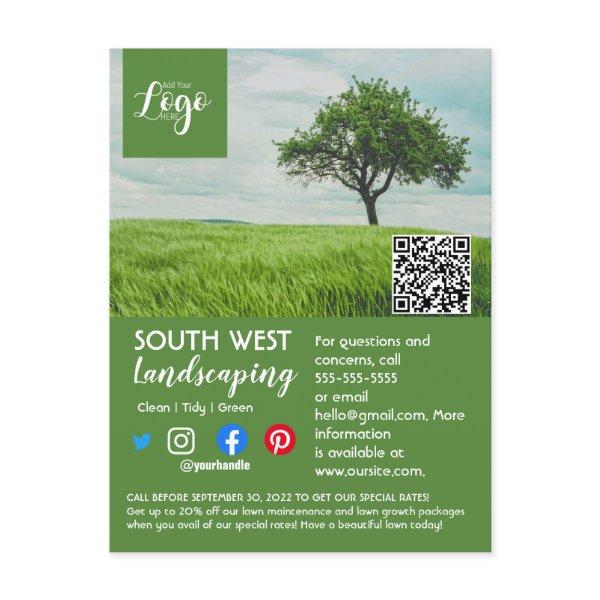 landscaping gardener tree surgeon arborist   flyer postcard